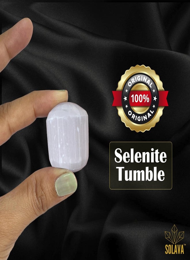 SOLAVA Original Selenite Crystal Tumble - Natural Energised Selenite Stone Tumble to charge a crystal, cleansing of crystal stone, healing, Vastu correction and positivity - 2 Piece - Image 3